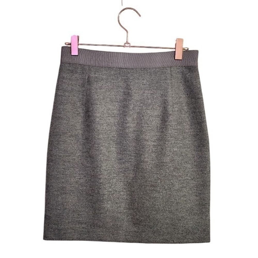 CAROLINA HERRERA Grey Wool Knit mini Skirt Minimalist Clean Girl Size 2